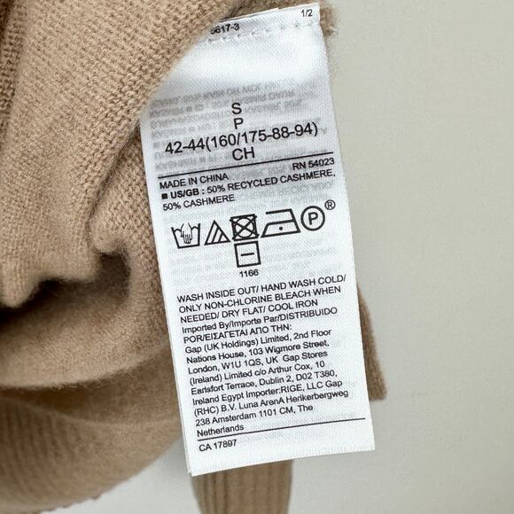 NEW Banana Republic Cashmere Sweater Pullover Mock Neck Camel Tan Womens Small - Picture 8 of 12